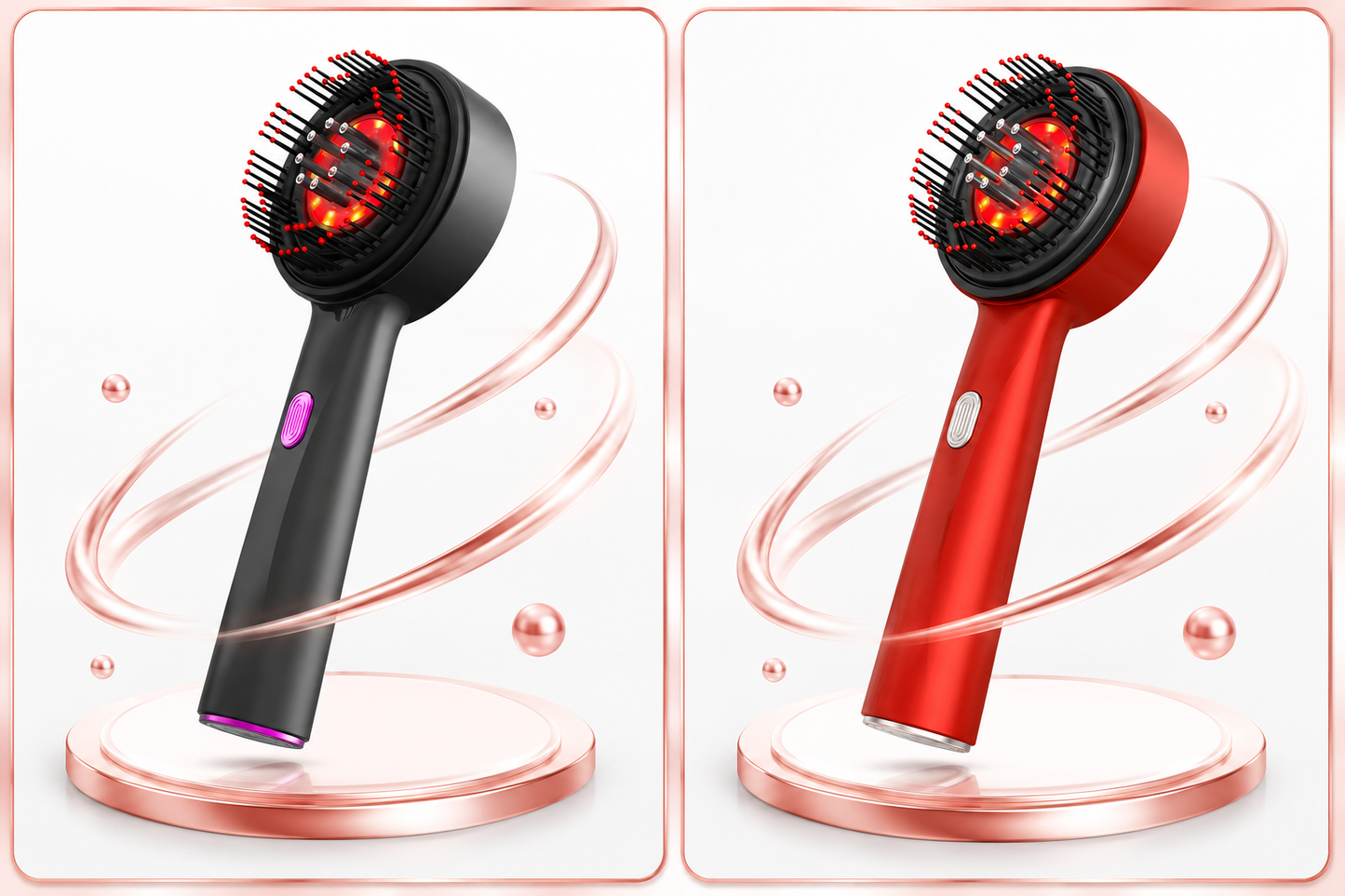 USB Rechargeable Scalp Massager with Red Light & Serum Applicator