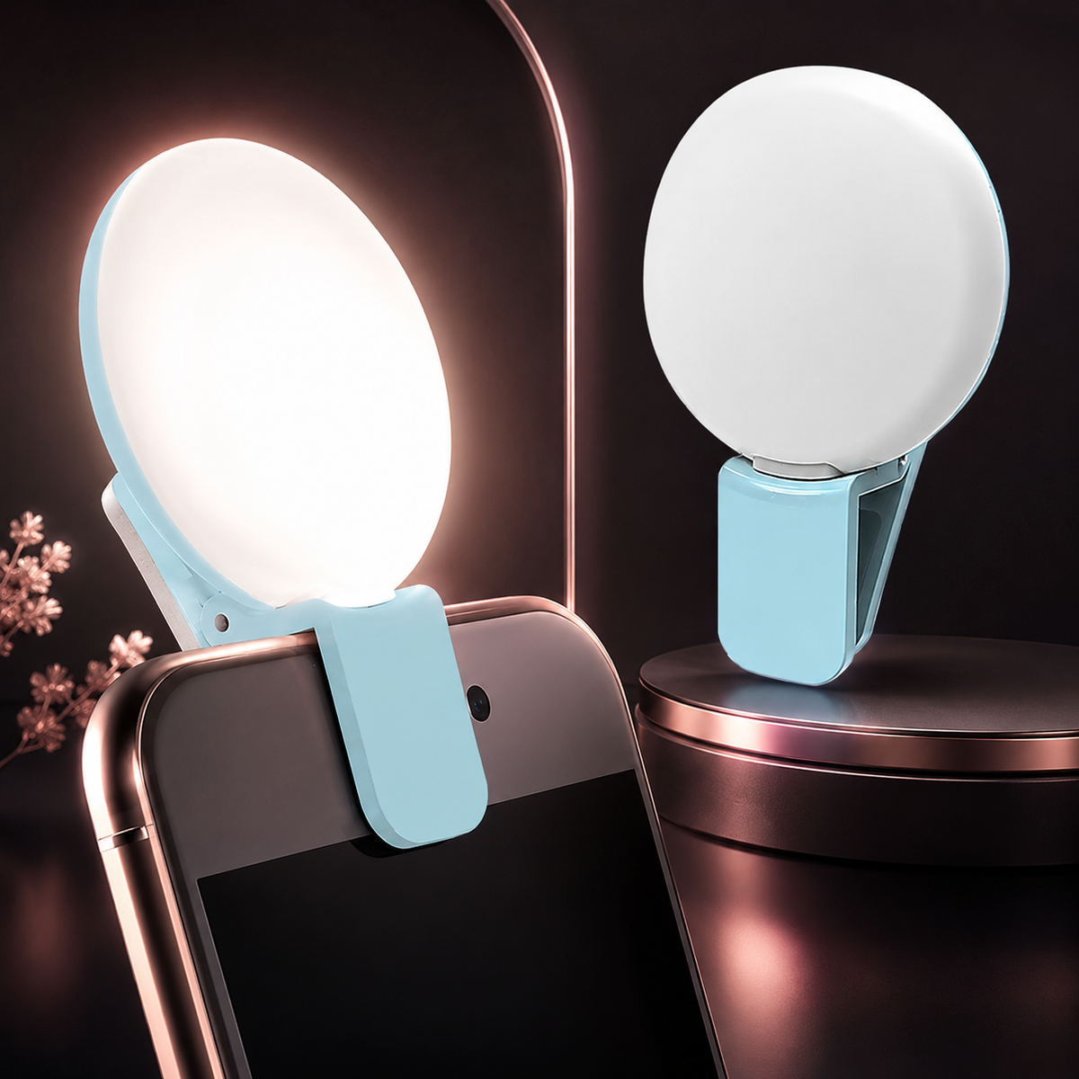 Clip-On LED Selfie Light - Portable Mobile Phone Light for Photos & Videos