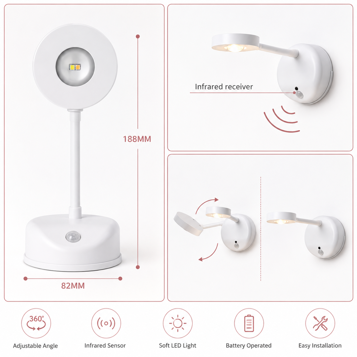 Motion Sensor HPH USB Rechargeable LED Spotlight